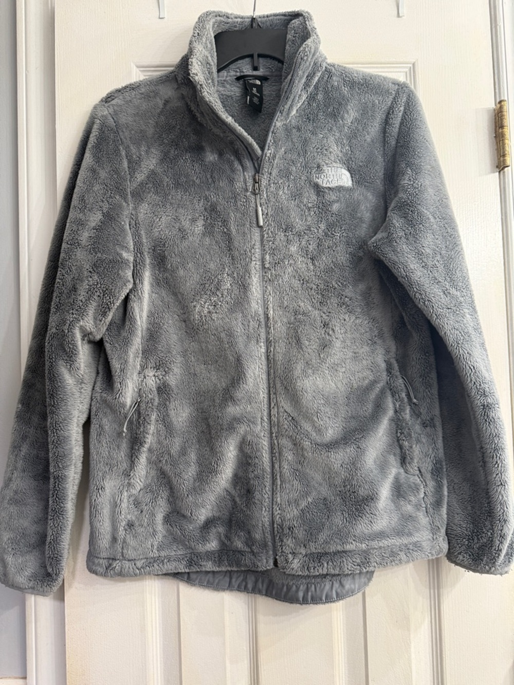 The North Face Plush Gray Full-Zip Fleece Jacket size M